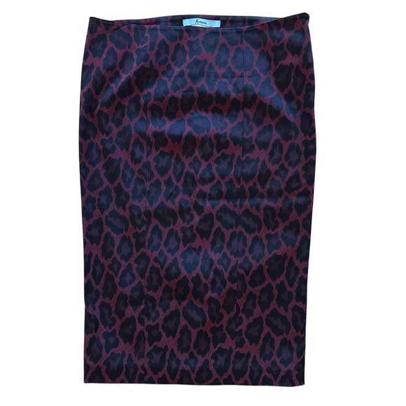 Marciano Guess Burgundy Animal Print Pencil Skirt Size 4 - Picture 1 of 6